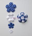 Set vilten bloemen kobalt blauw met flatbacks.